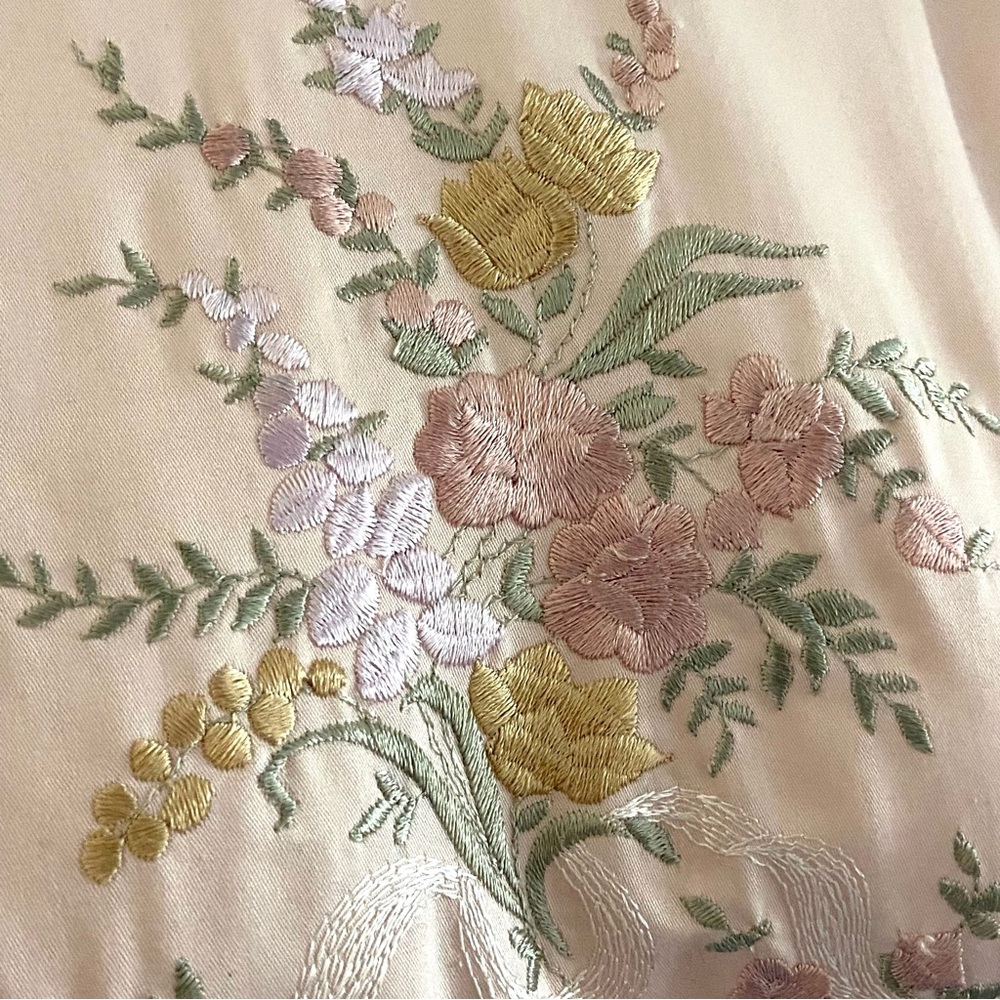 Vintage Dead Stock Donna Morgan 40s 50s Style Dress Floral Embroidered Blush - Picture 11 of 15